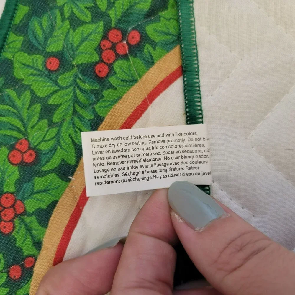 Franco Set of 2 Made in USA Christmas Quilted Table Placemats